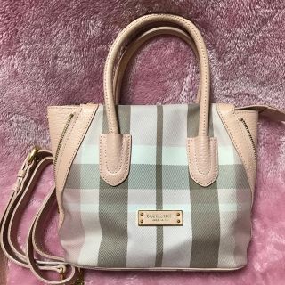 バーバリーブルーレーベル(BURBERRY BLUE LABEL)のブルーレーベル クレストブリッジ 美品 2way ショルダーバッグ ピンク チ(ショルダーバッグ)