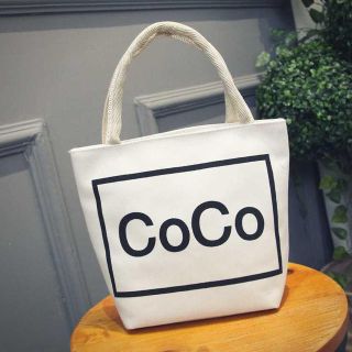 ★送料込・新品★ COCO ロゴ トートバッグ プリント キャンバスバッグ 2食(トートバッグ)