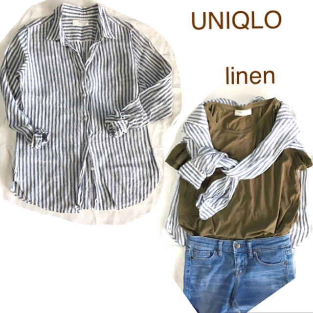 UNIQLO(ユニクロ)の専用★ 93pon様★  ユニクロ リネンシャツ Ｓ  1回着用 レディースのトップス(シャツ/ブラウス(長袖/七分))の商品写真