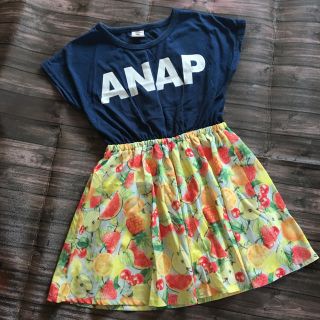 アナップキッズ(ANAP Kids)のR.K様専用ANAPkids  フルーツ柄  ワンピース＋JENNI(ワンピース)