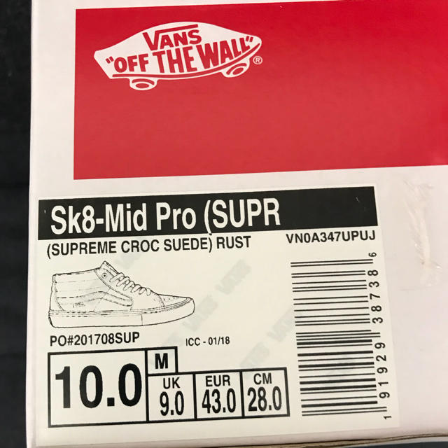 Supreme(シュプリーム)のsupreme vans us10 28cm メンズの靴/シューズ(スニーカー)の商品写真