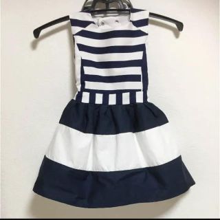 新品 100cm 女の子用 ワンピース ボーダー(ワンピース)