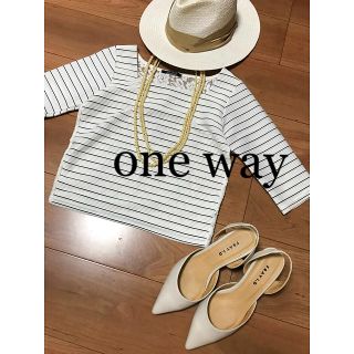 ワンウェイ(one*way)の☆one way☆バックレースボーダーカットソー(カットソー(長袖/七分))