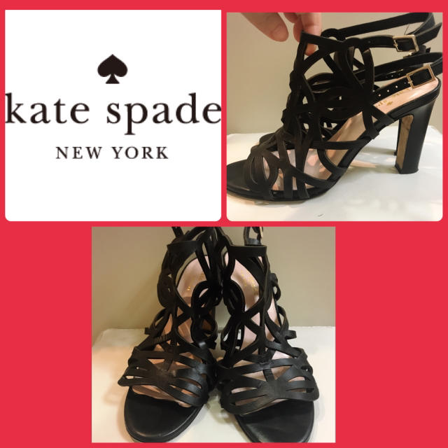 kate spade new york(ケイトスペードニューヨーク)のケイトスペード♡ブラックレザー デザイン サンダル♡ レディースの靴/シューズ(サンダル)の商品写真