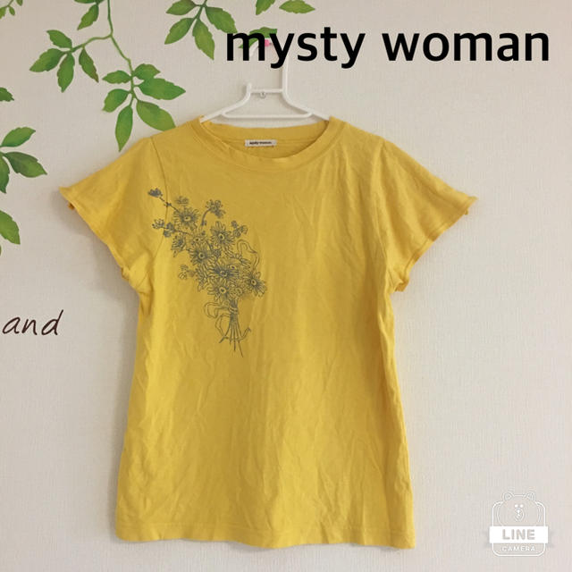 mysty woman(ミスティウーマン)の美品 ミスティウーマン Ｔシャツ イエロー 肩見せ レディースのトップス(Tシャツ(半袖/袖なし))の商品写真