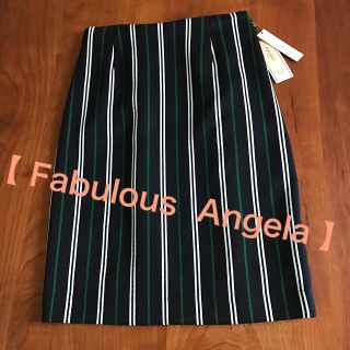 ファビュラスアンジェラ(Fabulous Angela)のFabulousAngela新品♪未使用レジンメストライプ☆ジャガードタイトSK(ひざ丈スカート)