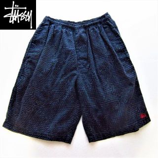 ステューシー(STUSSY)のステューシー◆総柄ハーフパンツ◆ブラック×グレー (ショートパンツ)