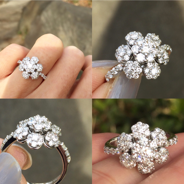 あおたん様  専用です♡1.50ct  美品  フラワー リング レディースのアクセサリー(リング(指輪))の商品写真