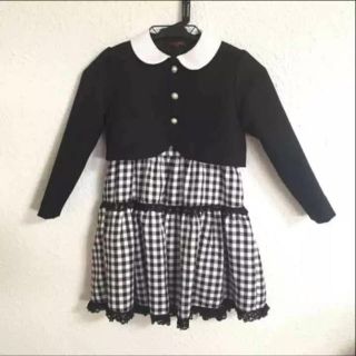 10016 【子供服】120 ワンピ ジャケット モノトーン 入学式 卒業式(ドレス/フォーマル)