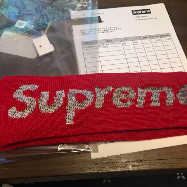 Supreme(シュプリーム)の正規☆supreme☆17AW☆New Era☆Headband☆赤☆ヘアバンド メンズの帽子(その他)の商品写真