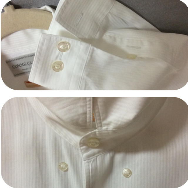 COMME ÇA COLLECTION(コムサコレクション)のコムサコレクション 白 ストライプ 地模様 ワイシャツ メンズのトップス(シャツ)の商品写真