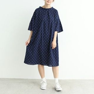 ドットアンドストライプスチャイルドウーマン(Dot&Stripes CHILDWOMAN)のスノウカットドビー　ハイネックワンピース(ロングワンピース/マキシワンピース)