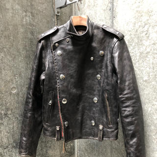 ダブルアールエル(RRL)のRRL Sサイズ watts カーフスキン ライダース レザー ラルフ(ライダースジャケット)