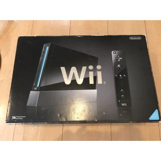 ウィー(Wii)の☆新品 未使用 Wii 本体　ブラック　黒 ☆(家庭用ゲーム機本体)