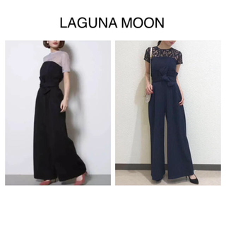 ラグナムーン(LagunaMoon)の美品【LAGUNA MOON】パンツドレス ネイビー(その他ドレス)