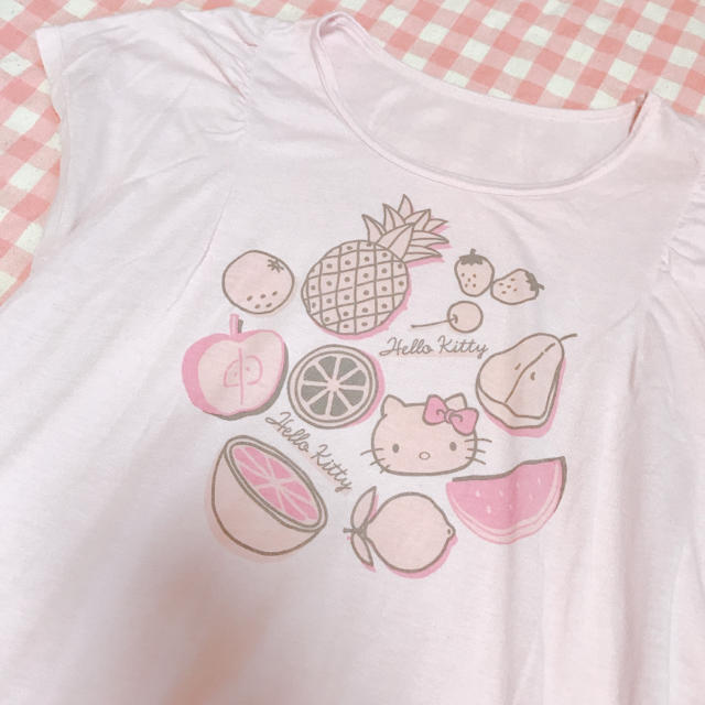 ハローキティ(ハローキティ)のハローキティ 半袖Tシャツ ピンク レディースのトップス(Tシャツ(半袖/袖なし))の商品写真