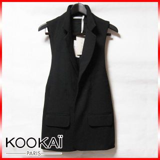 クーカイ(KOOKAI)のKOOKAI クーカイ ウール混ベストジャケット size34 ブラック(ベスト/ジレ)