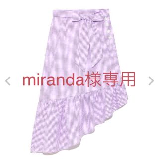 リリーブラウン(Lily Brown)の【miranda様専用】リリーブラウン♡ギンガムチェックスカート♡パープル(ひざ丈スカート)