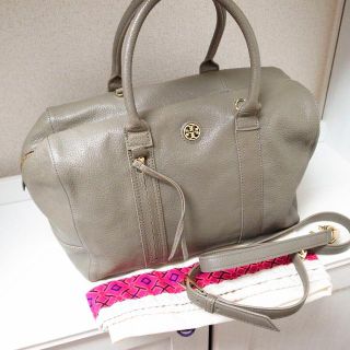 トリーバーチ(Tory Burch)の正規品♡超美品♡トリーバーチ　2wayバッグ　グレー系　レザー　バッグ　財布(ハンドバッグ)