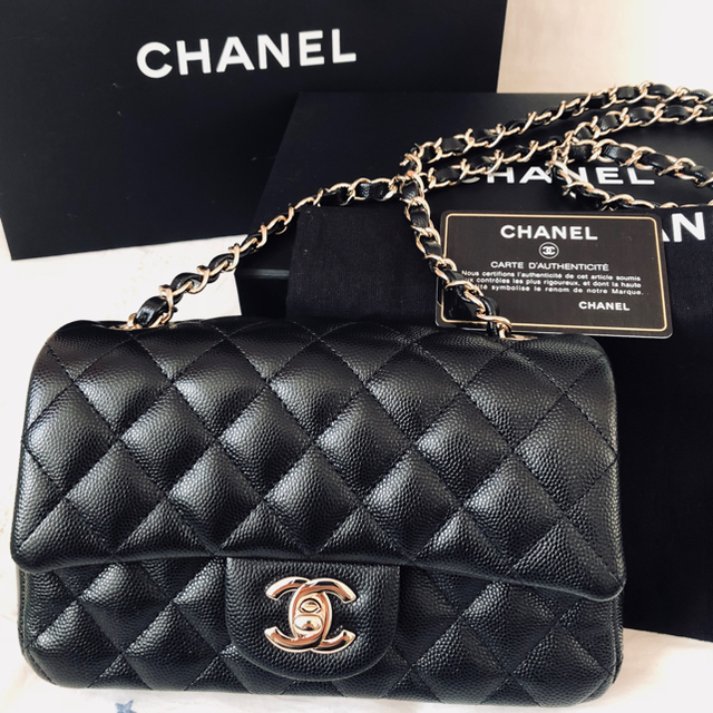 シャネル ミニマトラッセ CHANEL キャビアスキン ショルダーバッグ