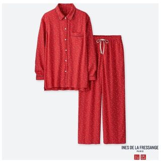 ユニクロ(UNIQLO)のユニクロ イネス・ド・ラ・フレサンジュ レーヨン パジャマ XL／レッド 新品！(パジャマ)