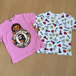 エックスガールステージス(X-girl Stages)のXGS BAPE Tシャツ 120 2枚セット(Tシャツ/カットソー)