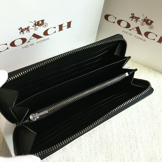 COACH - COACH長財布 コーチ正規品財布 F75209 ブラックブルー メンズ