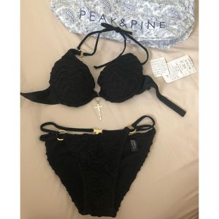 ピークアンドパイン(PEAK&PINE)の売り尽くしセール！新品 Peak & Pine 黒レースビキニ(水着)