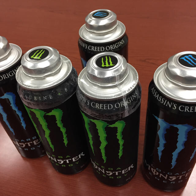 Monster キャップ付き空き缶 3缶 保留中です。 ハンドメイドの生活雑貨(雑貨)の商品写真