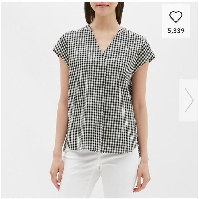 GU(ジーユー)のギンガムチェックスキッパーシャツ ジーユー レディースのトップス(シャツ/ブラウス(半袖/袖なし))の商品写真