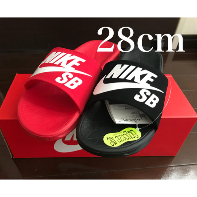 28cm！NIKE ナイキ ベナッシ ミスマッチ SB 黒×赤