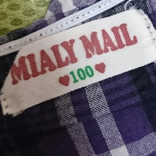 MIALY MAIL(ミアリーメール)のMIALY MAIL 紫チェックのワンピース100 キッズ/ベビー/マタニティのキッズ服女の子用(90cm~)(ワンピース)の商品写真