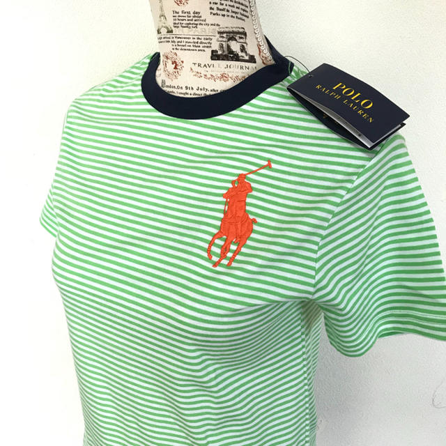 POLO RALPH LAUREN(ポロラルフローレン)の新品✨ビッグポニー ボーダー コットンTシャツ M(150) キッズ/ベビー/マタニティのキッズ服男の子用(90cm~)(Tシャツ/カットソー)の商品写真