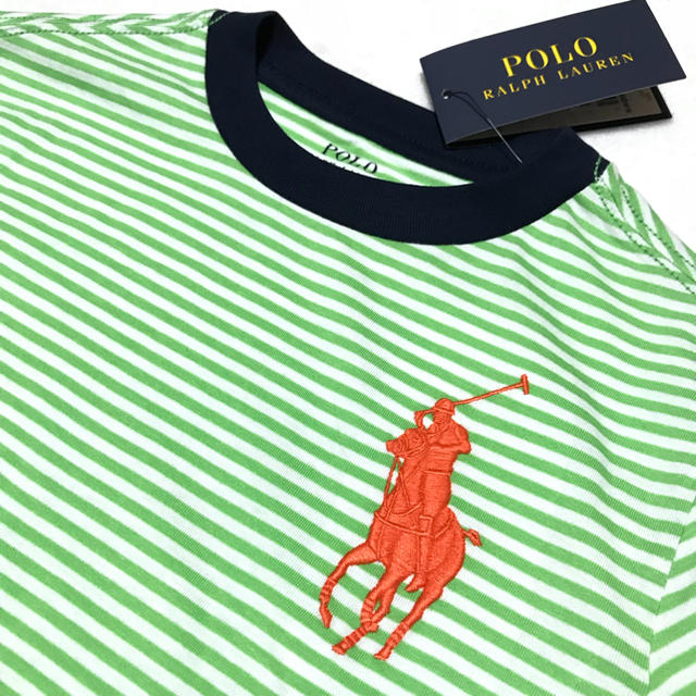 POLO RALPH LAUREN(ポロラルフローレン)の新品✨ビッグポニー ボーダー コットンTシャツ M(150) キッズ/ベビー/マタニティのキッズ服男の子用(90cm~)(Tシャツ/カットソー)の商品写真