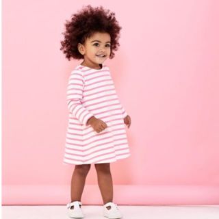 プチバトー(PETIT BATEAU)のプチバトー 18SS ピンクマリニエールワンピース 18m 新品(ワンピース)