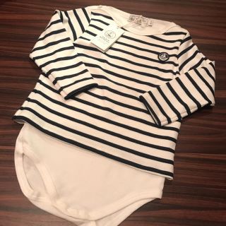 プチバトー(PETIT BATEAU)のプチバトー  18SS マリニエールコンビボディ 24m 新品(シャツ/カットソー)