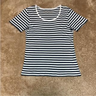 ムジルシリョウヒン(MUJI (無印良品))の無印良品 ボーダーＴシャツ Ｌ レディース (Tシャツ(半袖/袖なし))