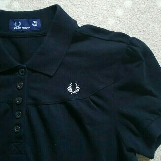 フレッドペリー(FRED PERRY)のFRED PERRY フレッドペリー ポロシャツ Ｍ 黒 パフスリーブ(ポロシャツ)