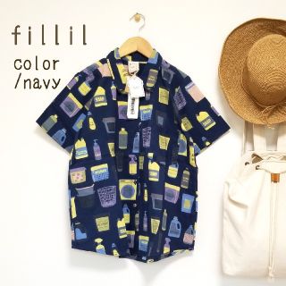 メルロー(merlot)の最新作＊フィリル 北欧スタイル WashRoom柄シャツ(シャツ/ブラウス(半袖/袖なし))