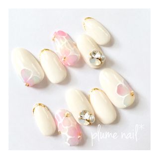 Flower＊ビジュー nail＊サイズオーダー