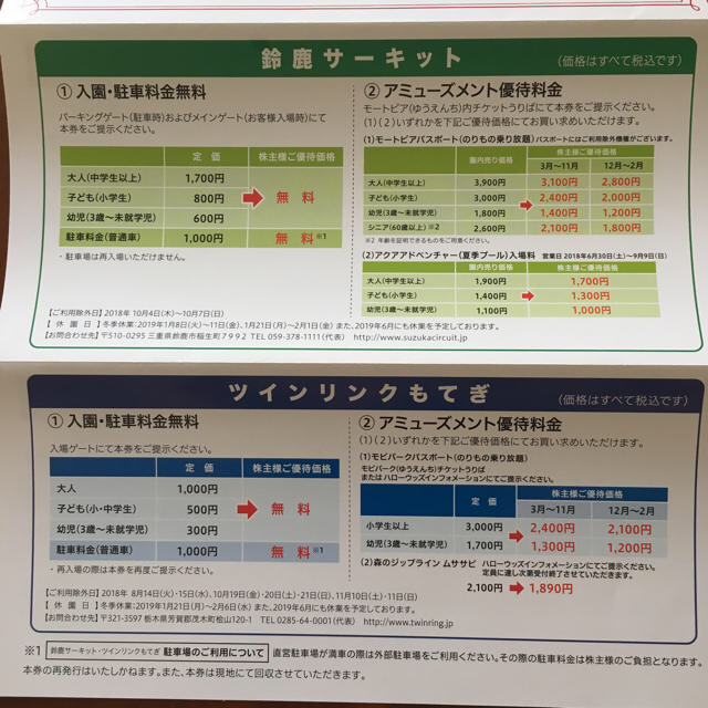 ホンダ(ホンダ)の本田技研工業（HONDA）の株主優待券  チケットの施設利用券(その他)の商品写真