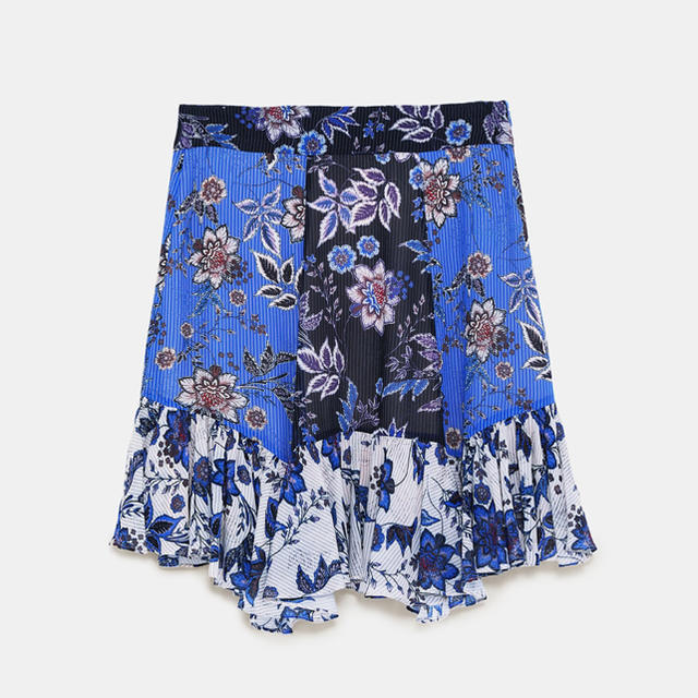 ZARA(ザラ)のZARA 新品 パッチワークプリントスカート レディースのスカート(ひざ丈スカート)の商品写真