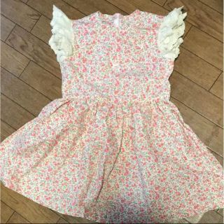 女児花柄ワンピース ハンドメイド新品(ワンピース)