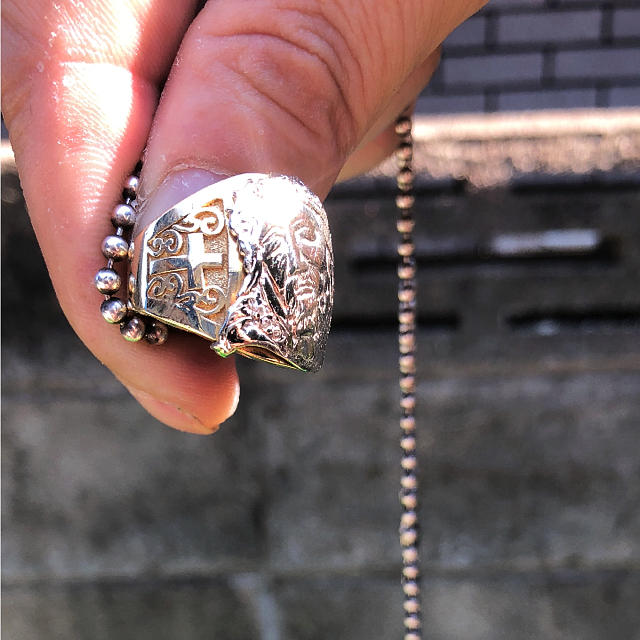 AVALANCHE(アヴァランチ)の【AVALANCHE ／Jesus/Ring】k10   19号 メンズのアクセサリー(リング(指輪))の商品写真