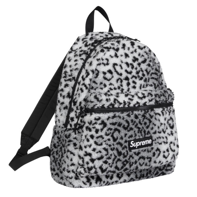 バッグ新品未使用Supreme Leopard Fleece BackPack /白