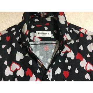 サンローラン(Saint Laurent)の●SaintLaurentParisサンローランパリ16SSハート柄ドレスシャツ(シャツ/ブラウス(長袖/七分))