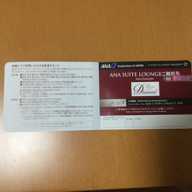 ANA(全日本空輸)(エーエヌエー(ゼンニッポンクウユ))のANA SUITE LOUNGEご利用券 チケットの施設利用券(その他)の商品写真