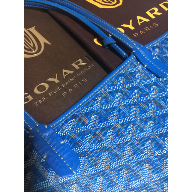 ゴヤール GOYARD サンルイPM ブルー コーティングキャンバス