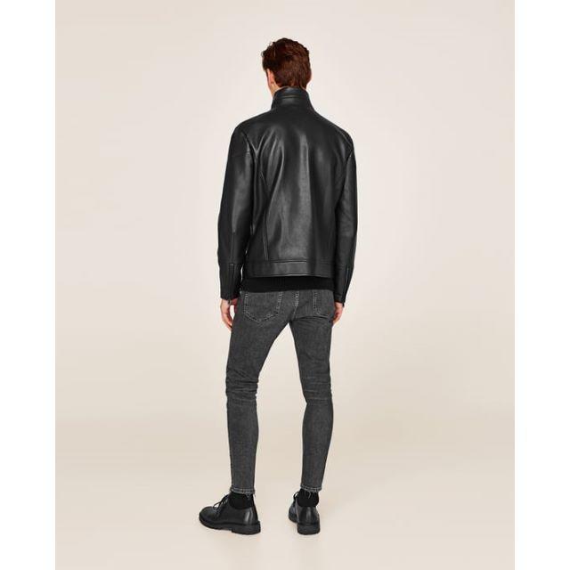 Rick Owens - 新品ZARAman変形ハイネックアシメZIPレザージャケットSの