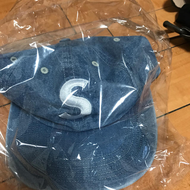 supreme washed chambray s logo 6-panelキャップ